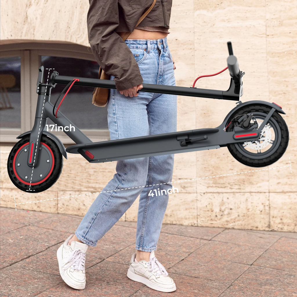 Trottinette électrique JOYHIS J078 pour homme et femme, pneu plein 8,5 pouces, vitesse de 19 mi/h, moteur de 350 W, autonomie maximale de 21 miles, trottinette de ville pliable