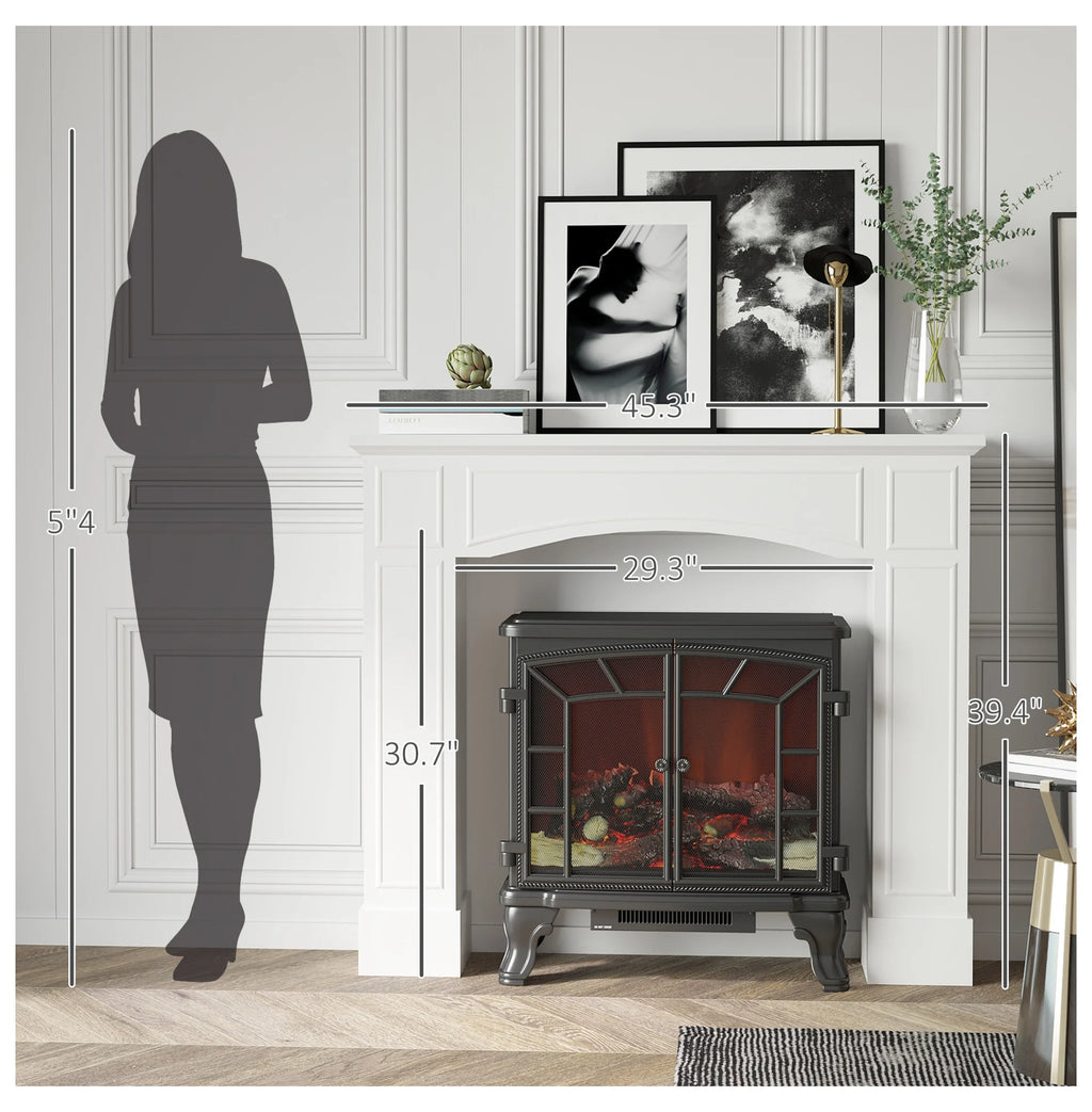 Manteau de cheminée moderne, encadrement de cheminée avec motif décoratif, largeur intérieure 29, blanc