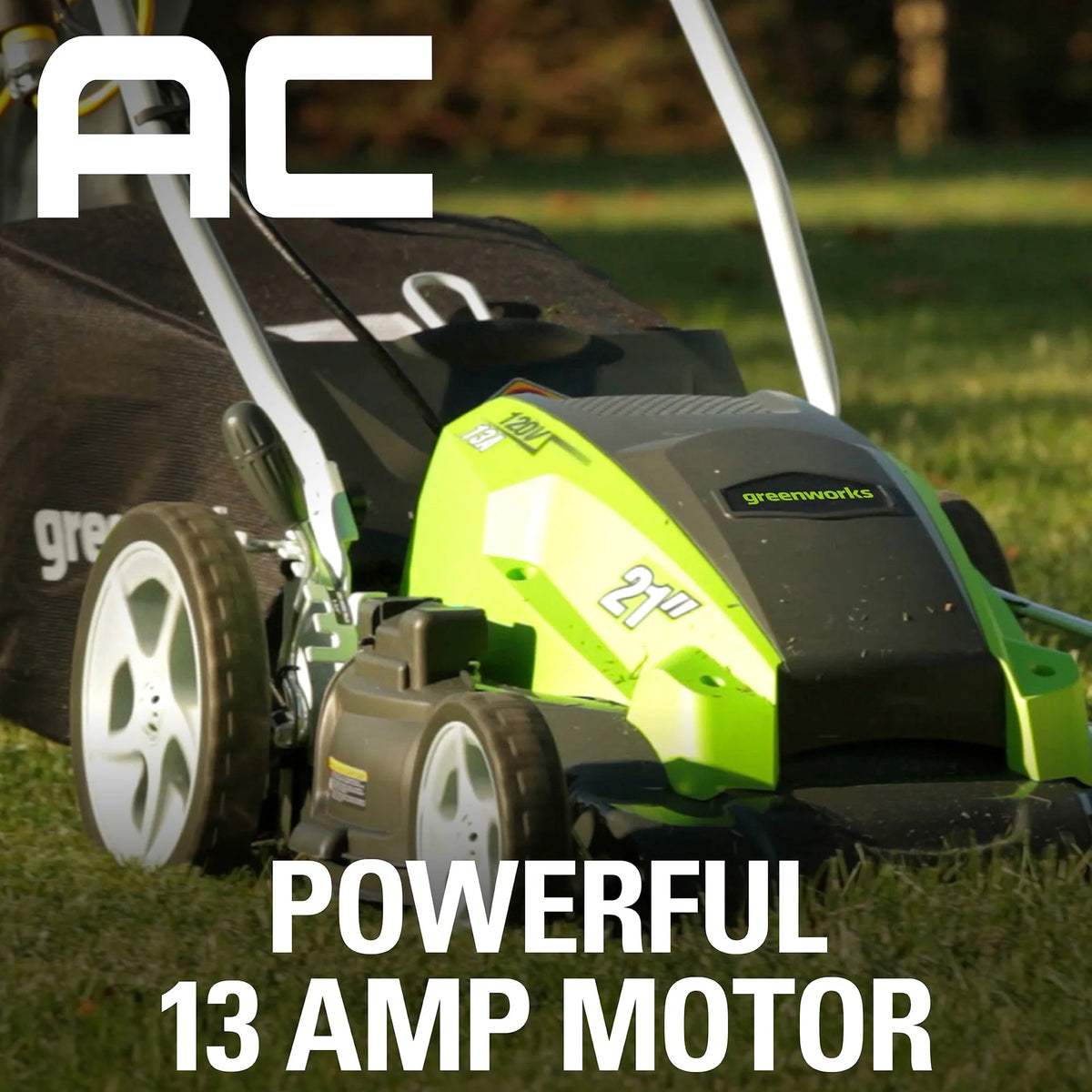 Tondeuse à gazon électrique filaire autotractée Greenworks de 13 A et 21 pouces, 25112