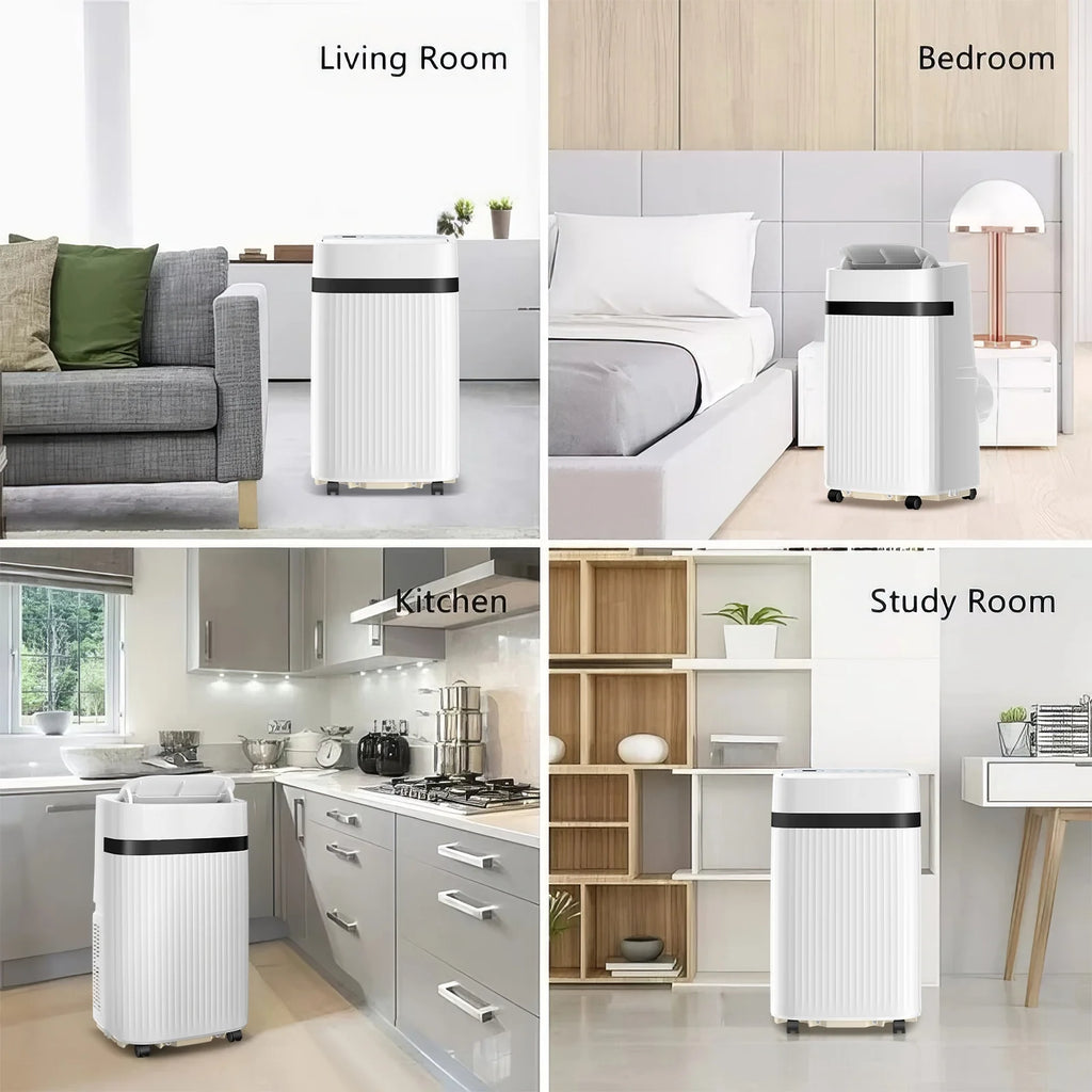 Climatiseur portable Auseo 8 000 BTU ASHRAE, pour des espaces allant jusqu’à 32,5 m², 3-en-1 avec déshumidificateur, ventilateur et mode sommeil, télécommande et minuterie 24 heures