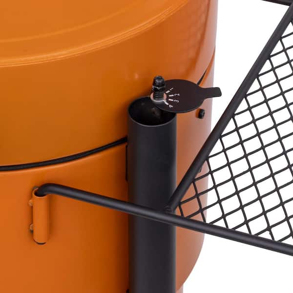 Fumoir et barbecue à tambour Bronco Pro Charcoal orange avec 366 po² d’espace de cuisson