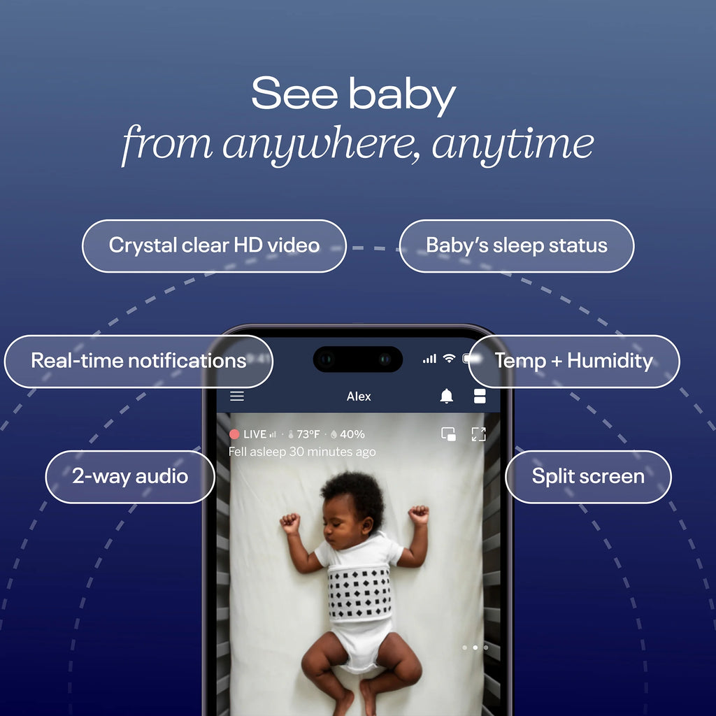 Nanit Pro Babyphone et support mural : vidéo HD, son, suivi du sommeil, surveillance de la respiration sans capteur