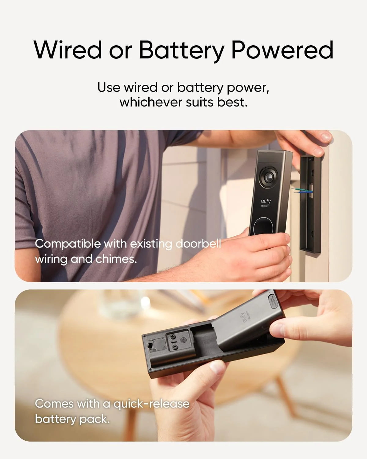 Sonnette vidéo eufy Security E340, double caméra avec surveillance des livraisons, caméra 2K