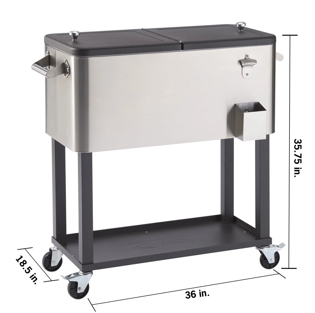 Glacière Trinity en acier inoxydable de 80 qt. avec étagère