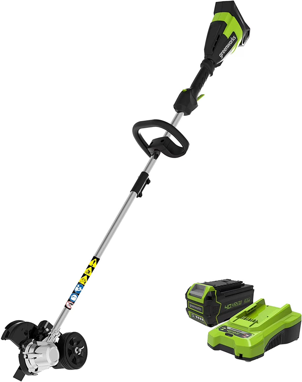 Désherbeur Greenworks 40V 8 sans balais, batterie USB 4,0 Ah et chargeur inclus