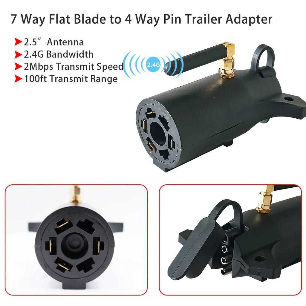 Kit de feux de remorquage magnétiques sans fil, Kit de feux de remorque rechargeables par batterie pour remorques, camions, camping-cars et bateaux