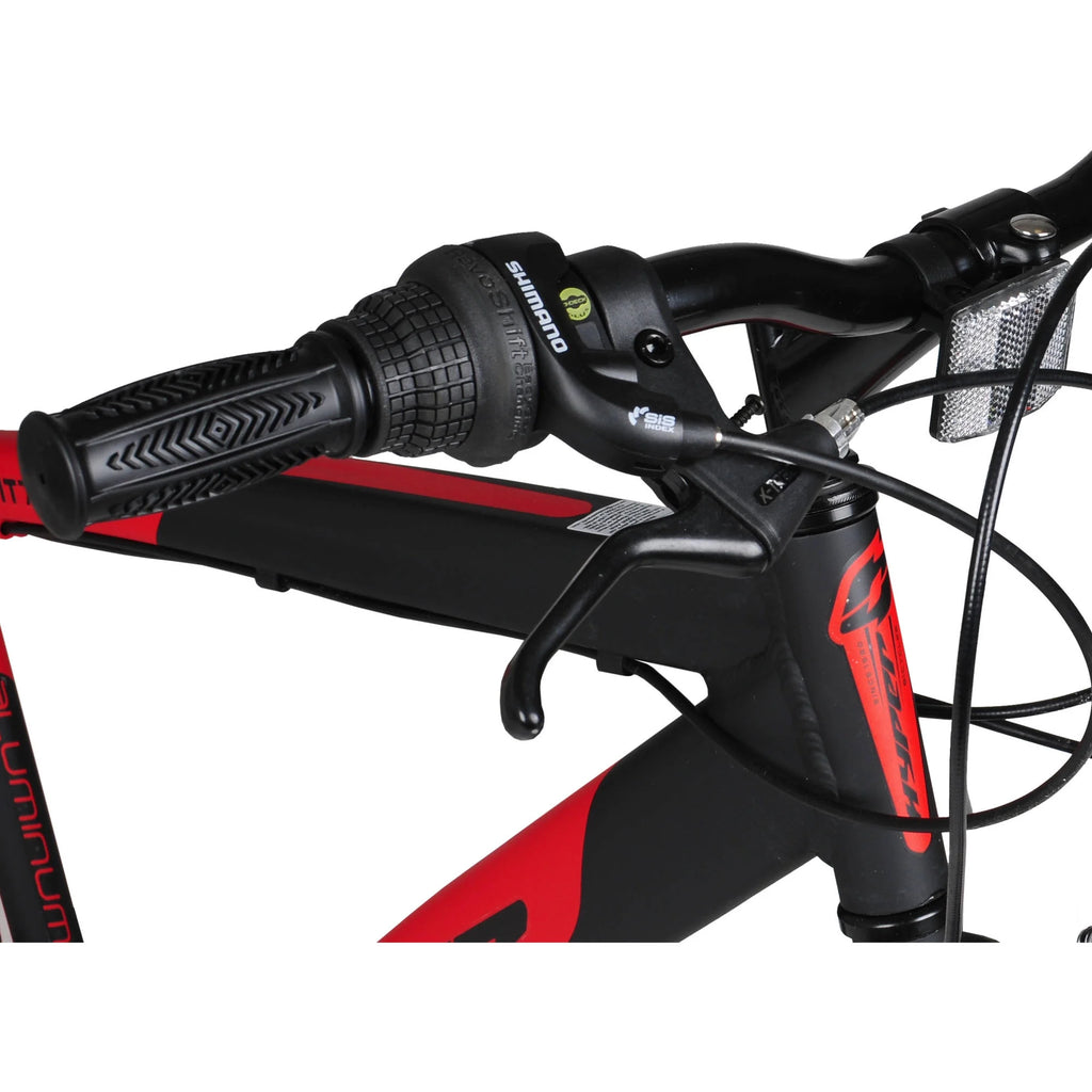 Vélo hybride Hyper Brand Bicycle 700c Spin Fit pour homme, noir et bleu, adulte