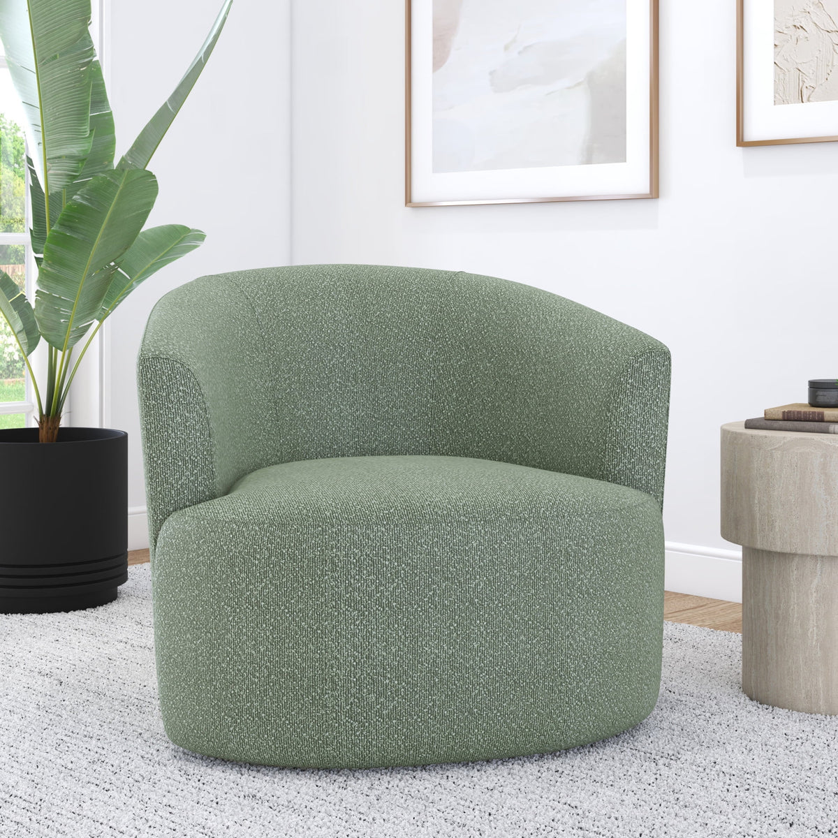 Fauteuil d'appoint pivotant en bouclé Mainstays, taupe