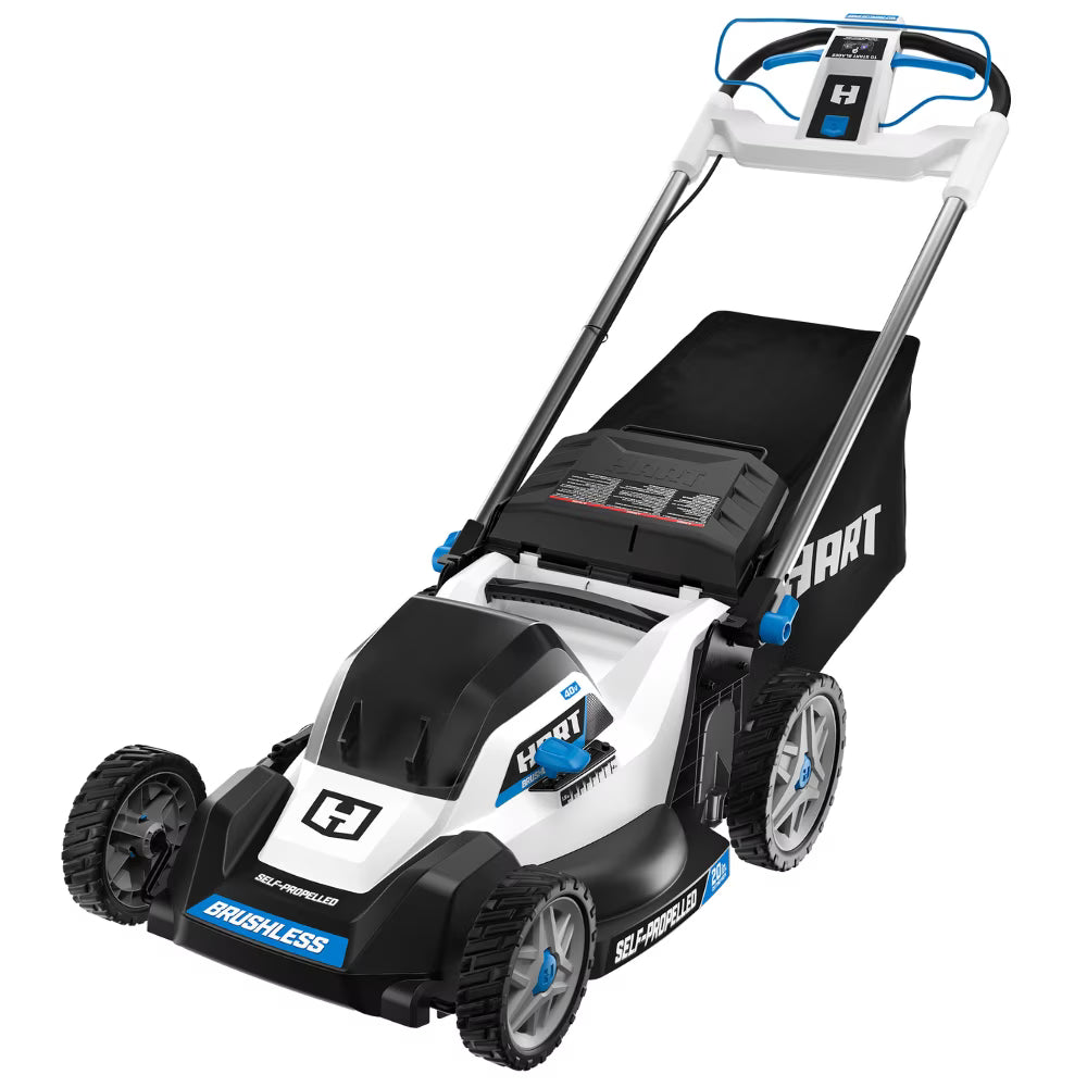 Kit de tondeuse autotractée sans balais HART 40 volts de 20 pouces, (1) batterie lithium-ion 6,0 Ah