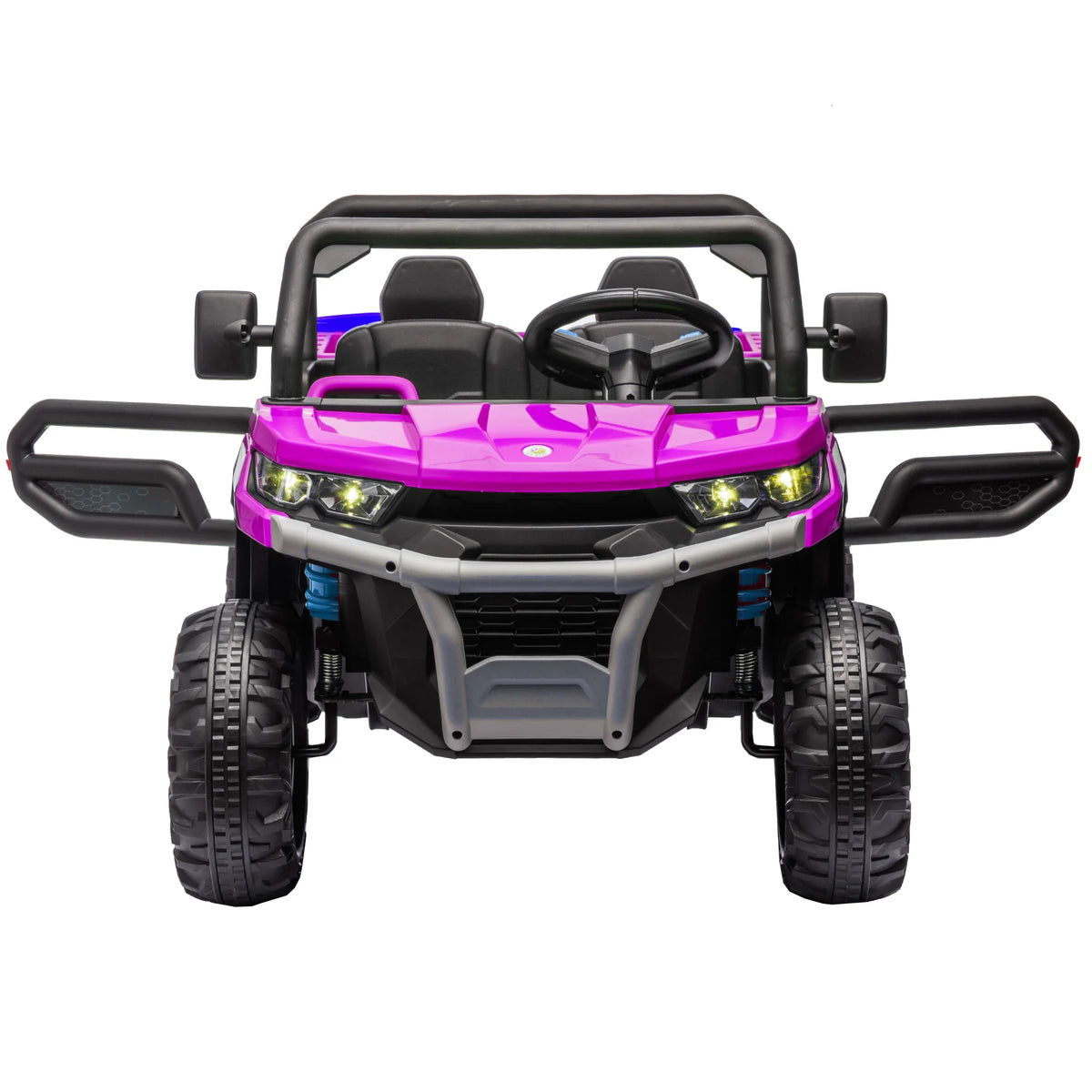 Xuanlur Voiture électrique pour enfants 24V 2 places, UTV avec moteur 2x200W, Jouet électrique 24 volts avec benne/pelle, Voiture électrique pour enfants avec pneus résistants, lumière LED, musique, télécommande, noire