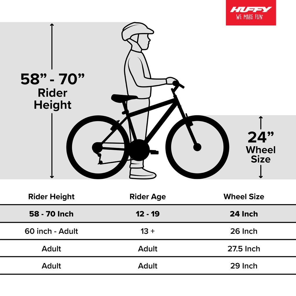 Vélos tout-terrain à suspension intégrale Huffy Trail Runner 24 pour filles, bleu sarcelle