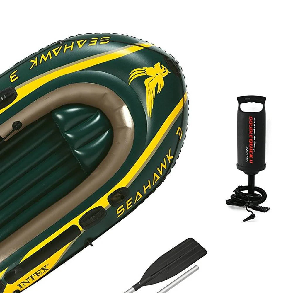 Ensemble de bateau gonflable Intex Seahawk pour 3 personnes avec rames en aluminium et pompe (Lot de 2)