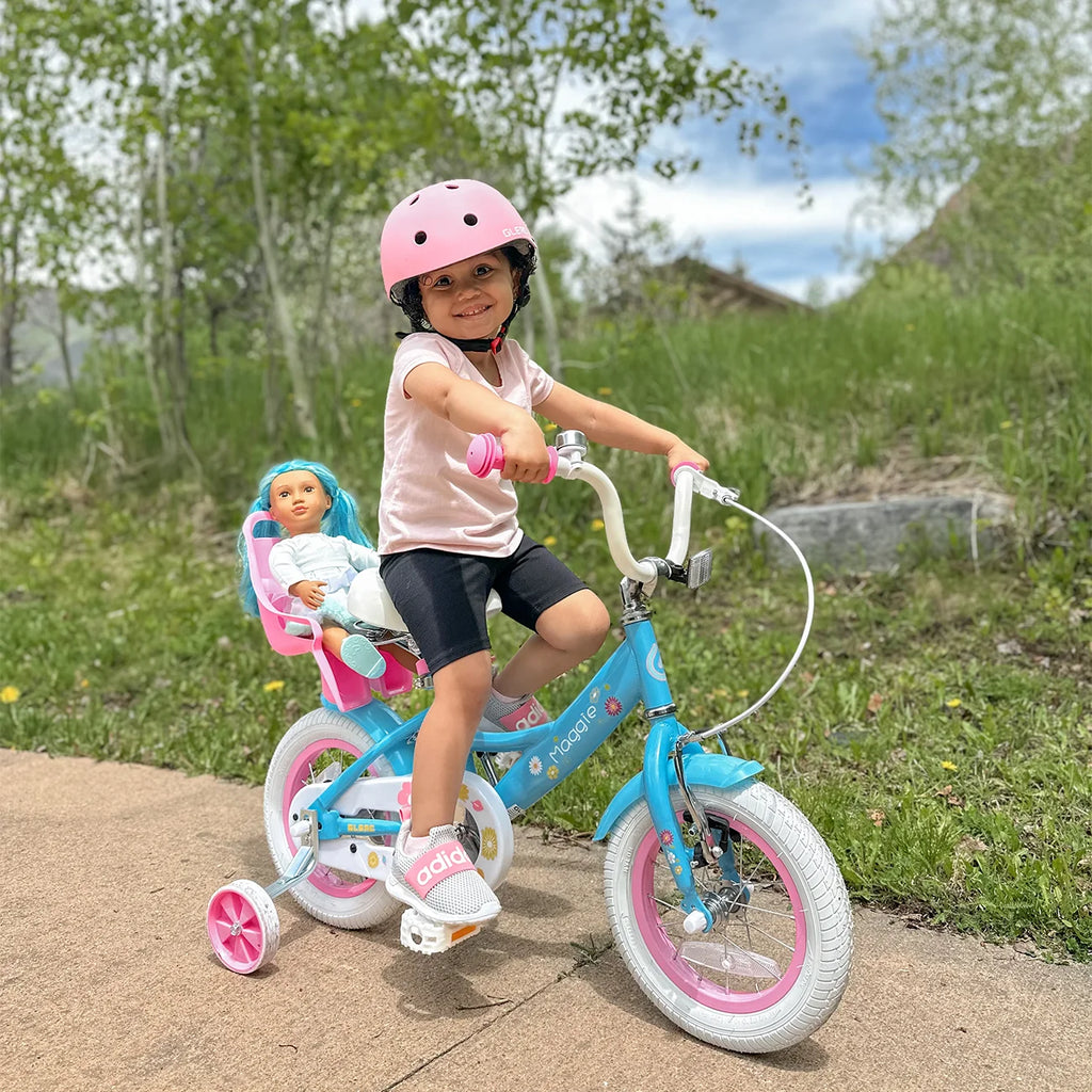 Vélo pour filles Glerc Maggie de 12 pouces pour enfants de 2 à 4 ans, Pêche