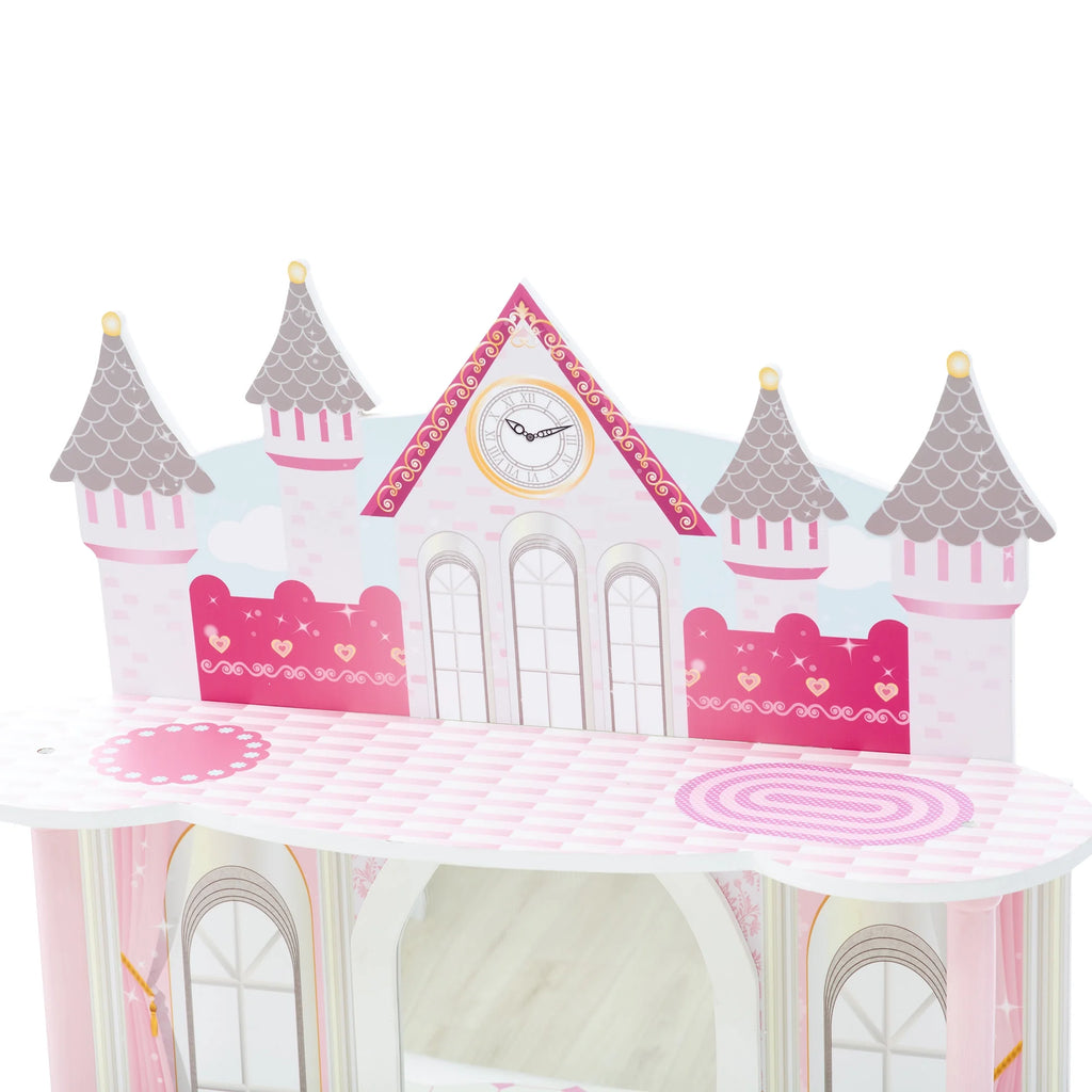 Ensemble coiffeuse et tabouret pour enfant Fantasy Fields au design de château, rose