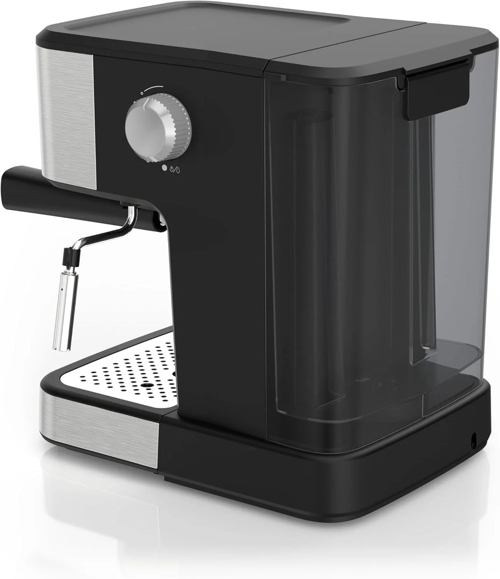 BLACK+DECKER Machine à espresso et cappuccino 15 bars, Acier inoxydable