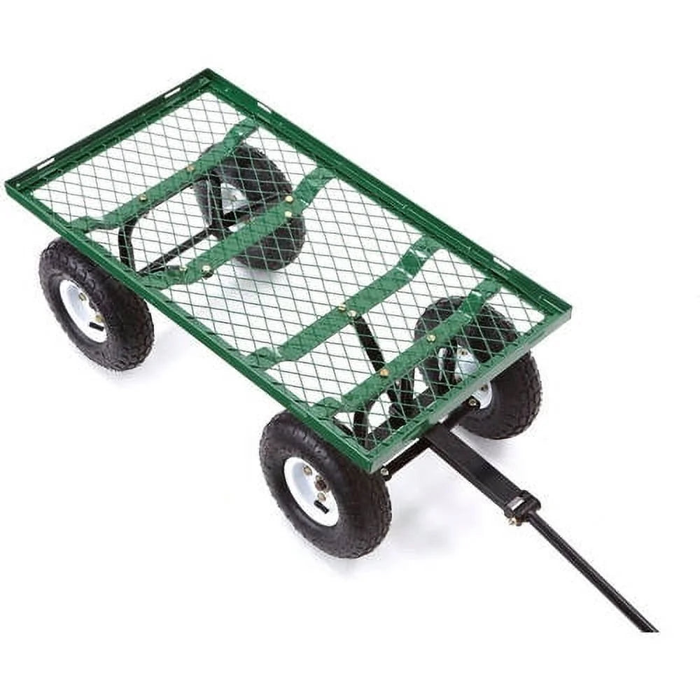 Chariot de jardin en maille d'acier Gorilla Carts GOR400 de 400 lb avec 10 pneus