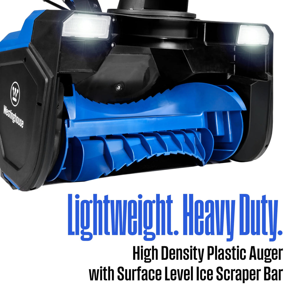 Boîte ouverte Souffleuse à neige filaire Westinghouse WSnow23 de 23 pouces, doubles phares à DEL, moteur électrique de 1 800 W, portée de projection de 25 pi, capacité de déneigement de 800 lb/min, goulotte réglable