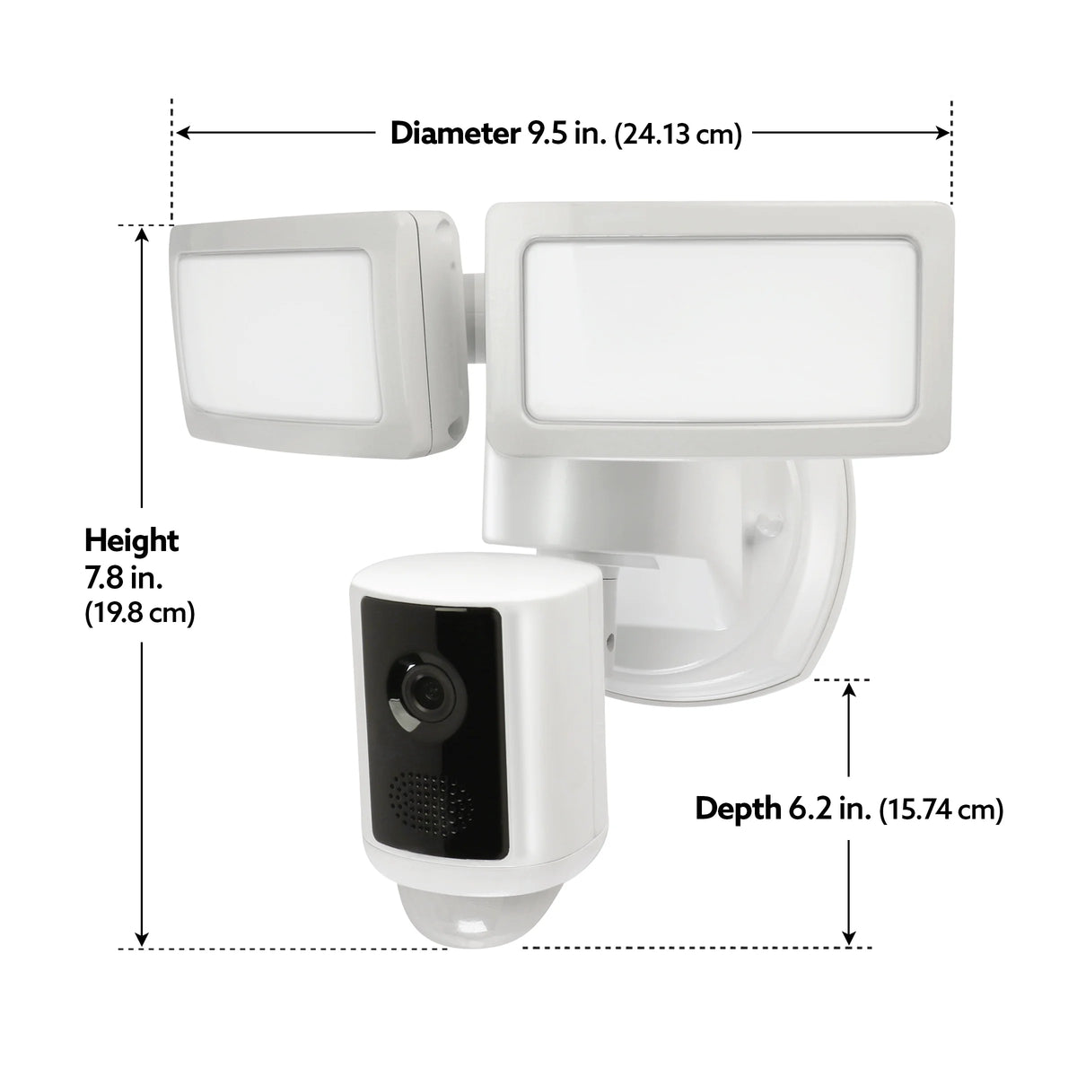 Projecteur de sécurité intelligent à LED Feit Electric 270 degrés, 39 W, avec caméra, lumière du jour, 10 têtes doubles réglables, à intensité variable